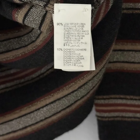 Brunello Cucinelli Cashmere Striped Metallic Cardigan S